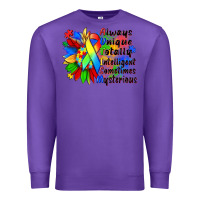 Purple always unique totally intelligent sometimes myster Premium Sweatshirt - Zillion Design Studio
