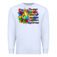 White always unique totally intelligent sometimes myster Premium Sweatshirt - Zillion Design Studio