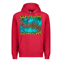 Cardinal leopard turquoise sunflower Premium Hoodie - JahusDesignShop