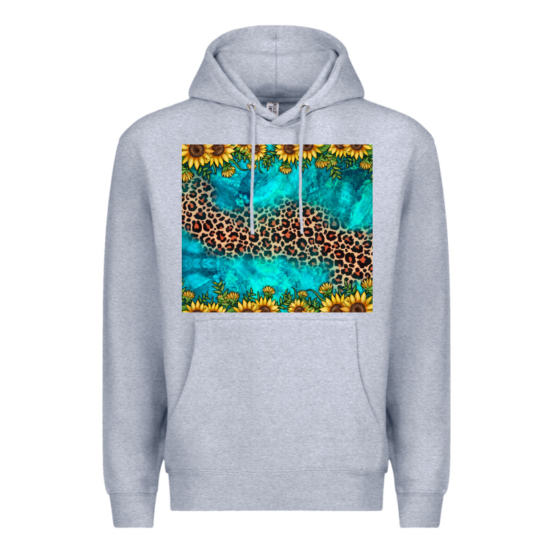 Leopard Turquoise Sunflower Premium Hoodie by JahusDesignShop | Teevron