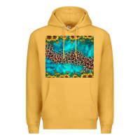 Mustard leopard turquoise sunflower Premium Hoodie - JahusDesignShop