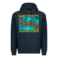 Navy leopard turquoise sunflower Premium Hoodie - JahusDesignShop