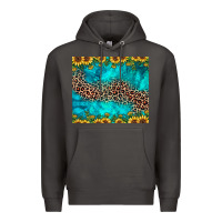 Smoke leopard turquoise sunflower Premium Hoodie - JahusDesignShop
