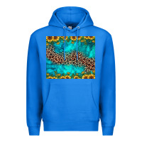 True Royal leopard turquoise sunflower Premium Hoodie - JahusDesignShop