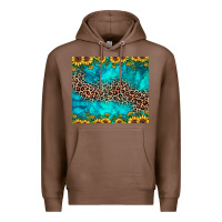 Chestnut leopard turquoise sunflower Premium Hoodie - JahusDesignShop