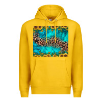 Lemon leopard turquoise sunflower Premium Hoodie - JahusDesignShop