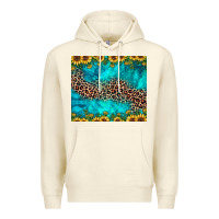 Sandshell leopard turquoise sunflower Premium Hoodie - JahusDesignShop