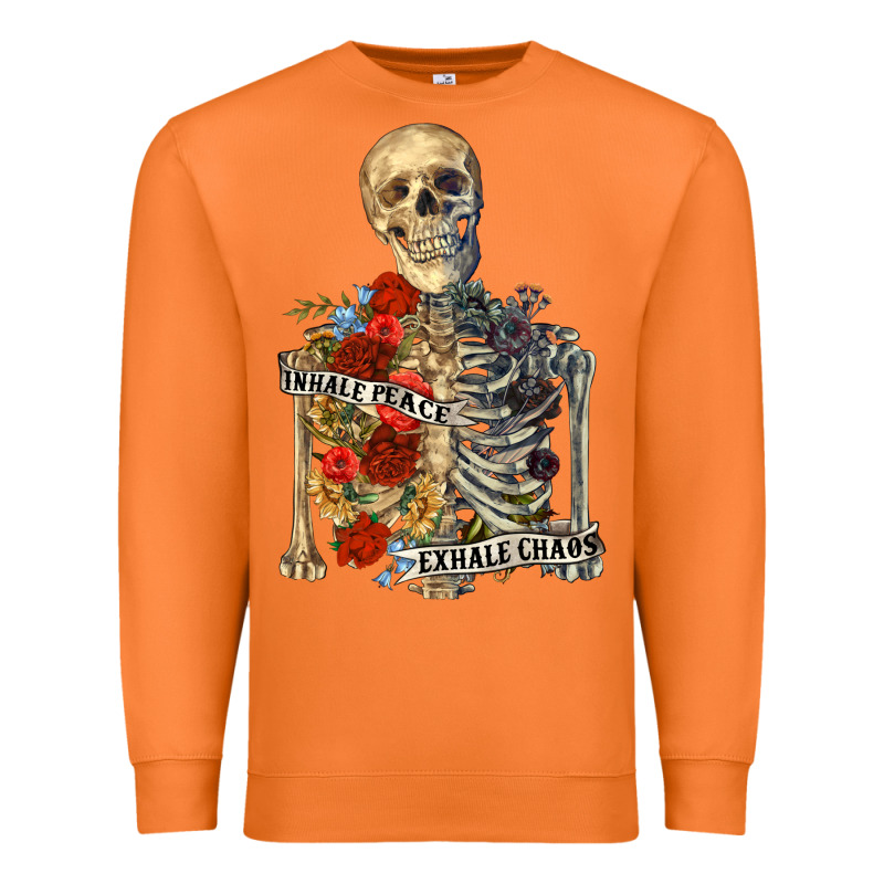 Inhale Peace Exhale Chaos Premium Sweatshirt by RanaPortraitStore | Teevron
