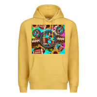 Antique Gold football tie dye gemstone sunflower Premium Hoodie - JahusDesignShop