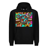 Black football tie dye gemstone sunflower Premium Hoodie - JahusDesignShop