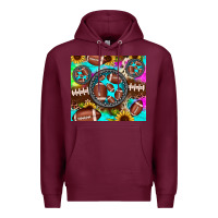 Burgundy football tie dye gemstone sunflower Premium Hoodie - JahusDesignShop