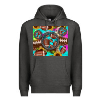 Charcoal Heather football tie dye gemstone sunflower Premium Hoodie - JahusDesignShop