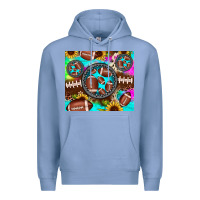 Colony Blue football tie dye gemstone sunflower Premium Hoodie - JahusDesignShop