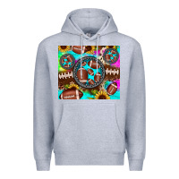 Heather Grey football tie dye gemstone sunflower Premium Hoodie - JahusDesignShop
