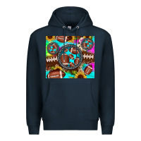 Navy football tie dye gemstone sunflower Premium Hoodie - JahusDesignShop