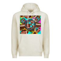 Oatmeal Heather football tie dye gemstone sunflower Premium Hoodie - JahusDesignShop