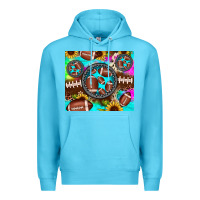 Ocean Blue football tie dye gemstone sunflower Premium Hoodie - JahusDesignShop