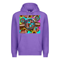 Purple football tie dye gemstone sunflower Premium Hoodie - JahusDesignShop