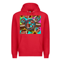 Red football tie dye gemstone sunflower Premium Hoodie - JahusDesignShop