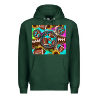 Sports Green football tie dye gemstone sunflower Premium Hoodie - JahusDesignShop