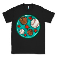 Black baseball with sunflower round earrings Classic Tee - BundleAndBundleShop