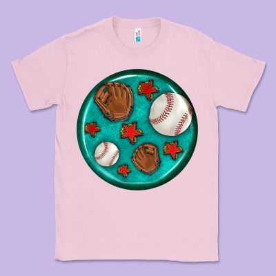 Baseball With Sunflower Round Earrings Classic Tee Designed By Bundleandbundleshop
