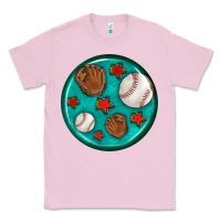 Bubblegum Pink baseball with sunflower round earrings Classic Tee - BundleAndBundleShop