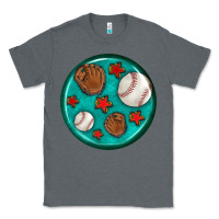 Charcoal Heather baseball with sunflower round earrings Classic Tee - BundleAndBundleShop