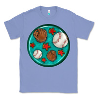 Colony Blue baseball with sunflower round earrings Classic Tee - BundleAndBundleShop