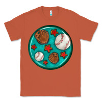 Copper baseball with sunflower round earrings Classic Tee - BundleAndBundleShop