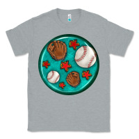 Heather Grey baseball with sunflower round earrings Classic Tee - BundleAndBundleShop