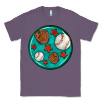 Lavender baseball with sunflower round earrings Classic Tee - BundleAndBundleShop