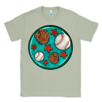 Matcha baseball with sunflower round earrings Classic Tee - BundleAndBundleShop
