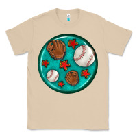 Mushroom baseball with sunflower round earrings Classic Tee - BundleAndBundleShop