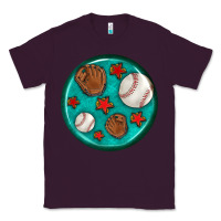 Plum baseball with sunflower round earrings Classic Tee - BundleAndBundleShop