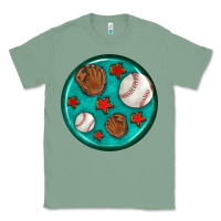 Sage baseball with sunflower round earrings Classic Tee - BundleAndBundleShop
