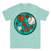 Seafoam baseball with sunflower round earrings Classic Tee - BundleAndBundleShop