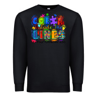 Black color outside the lines autism awareness Premium Sweatshirt - Zillion Design Studio