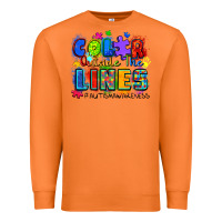 Carrot color outside the lines autism awareness Premium Sweatshirt - Zillion Design Studio