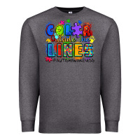 Charcoal Heather color outside the lines autism awareness Premium Sweatshirt - Zillion Design Studio