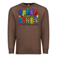 Chestnut color outside the lines autism awareness Premium Sweatshirt - Zillion Design Studio