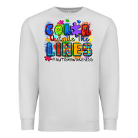 Dove Grey color outside the lines autism awareness Premium Sweatshirt - Zillion Design Studio