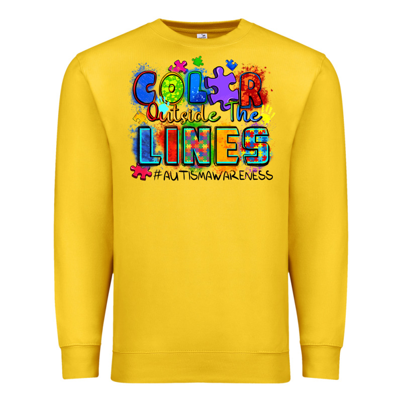 Color Outside The Lines Autism Awareness Premium Sweatshirt by Zillion Design Studio | Teevron