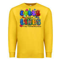 Lemon color outside the lines autism awareness Premium Sweatshirt - Zillion Design Studio