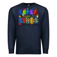 Navy color outside the lines autism awareness Premium Sweatshirt - Zillion Design Studio
