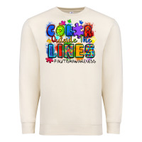 Sandshell color outside the lines autism awareness Premium Sweatshirt - Zillion Design Studio