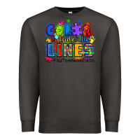 Smoke color outside the lines autism awareness Premium Sweatshirt - Zillion Design Studio