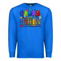 True Royal color outside the lines autism awareness Premium Sweatshirt - Zillion Design Studio