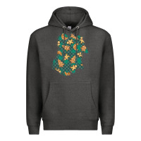 Charcoal Heather christmas gingerbread cookies patch Premium Hoodie - BundleAndBundleShop