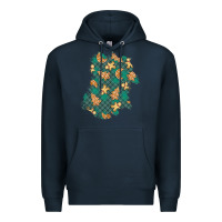 Navy christmas gingerbread cookies patch Premium Hoodie - BundleAndBundleShop